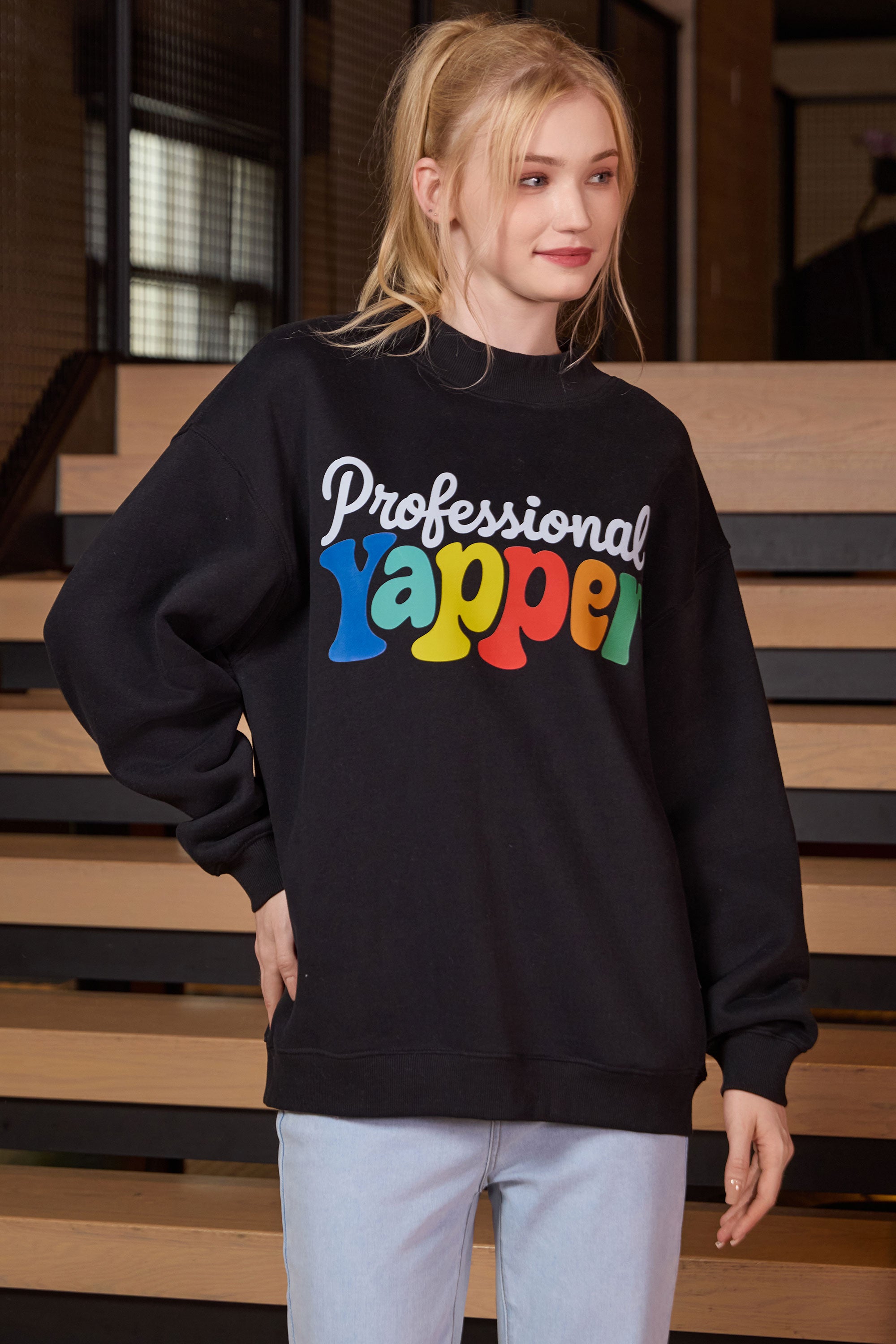 Professioal Yapper Mockneck Sweatshirt