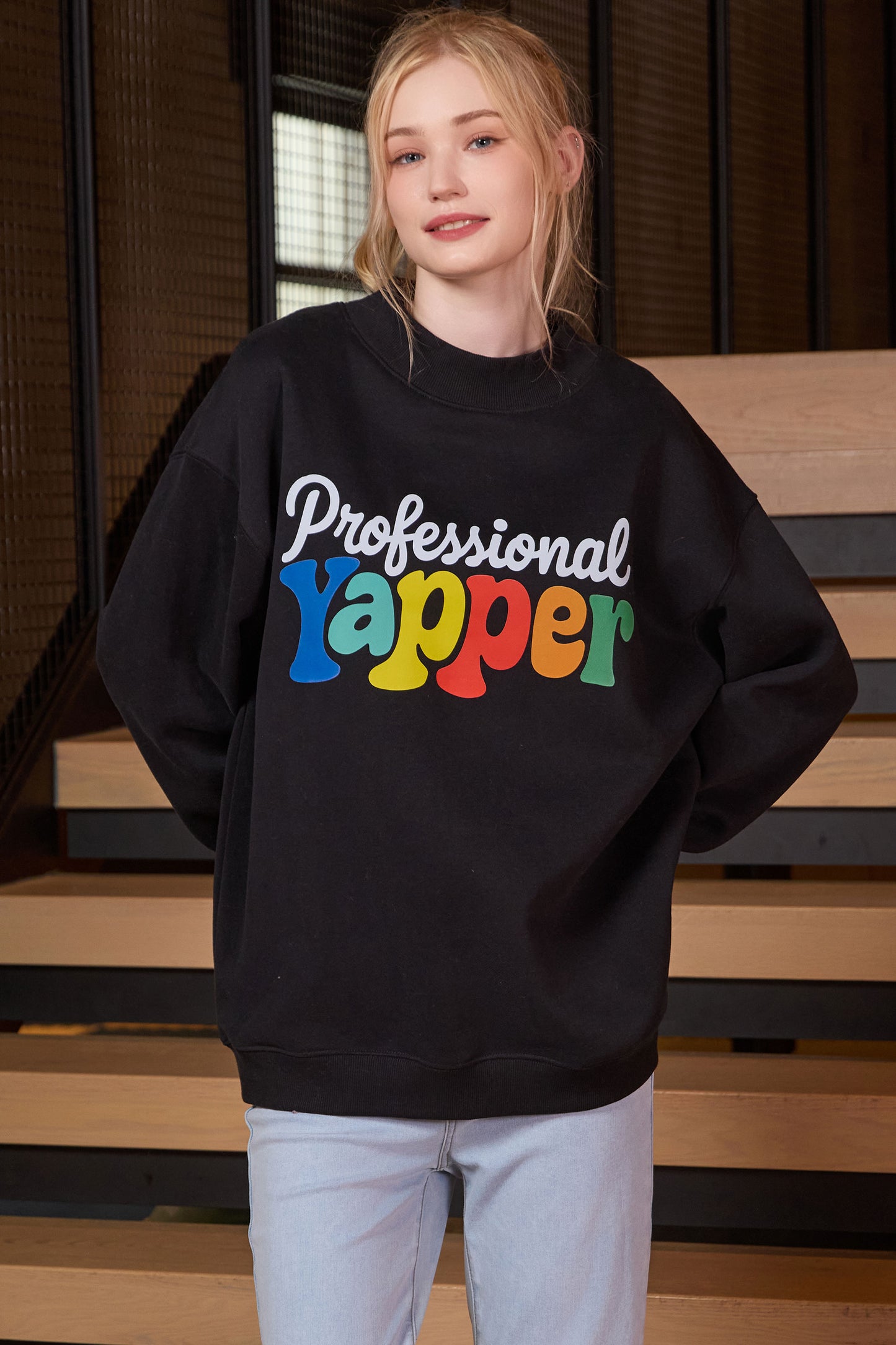Professioal Yapper Mockneck Sweatshirt