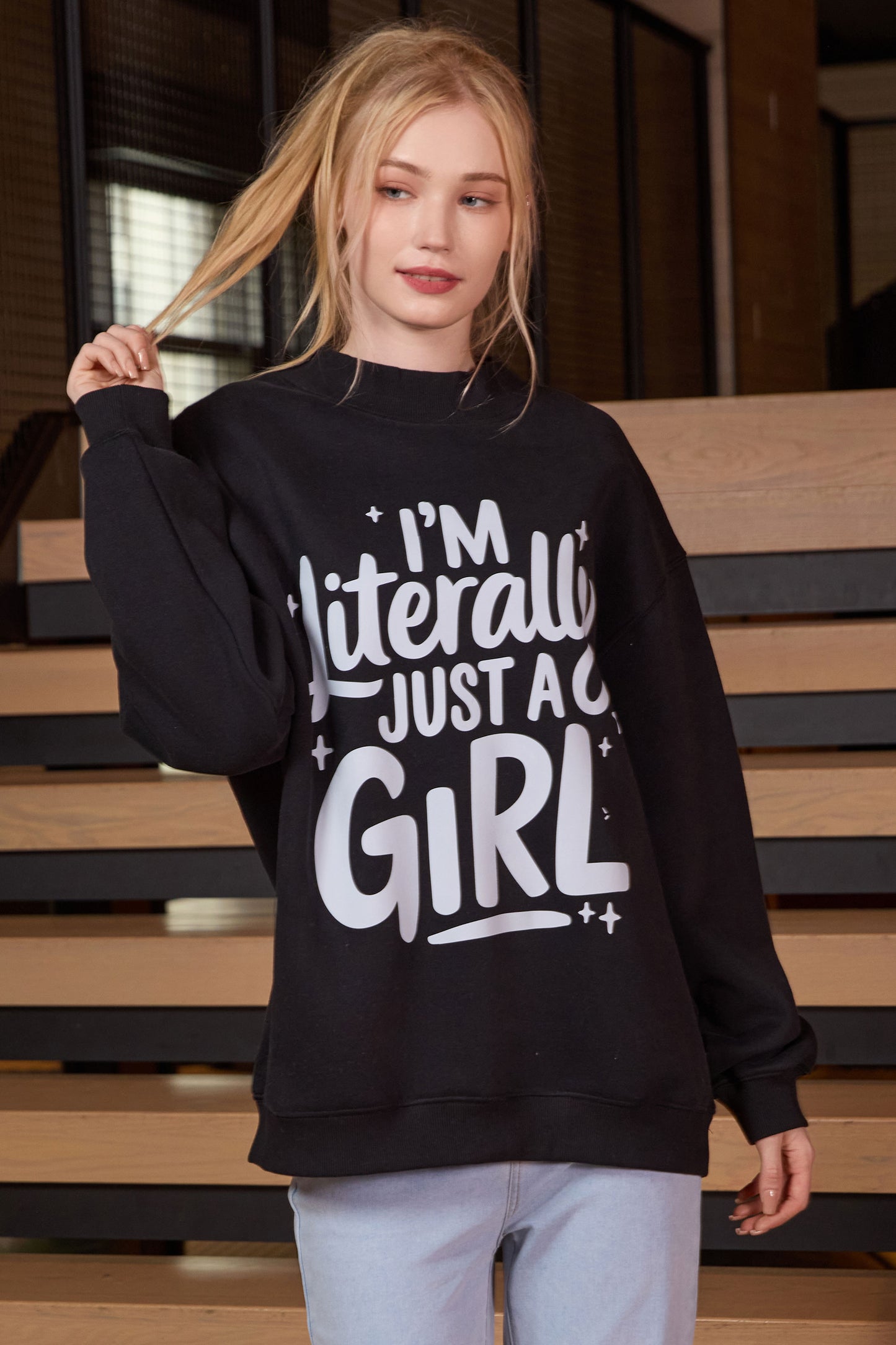 Just a Girl Statement Crewneck