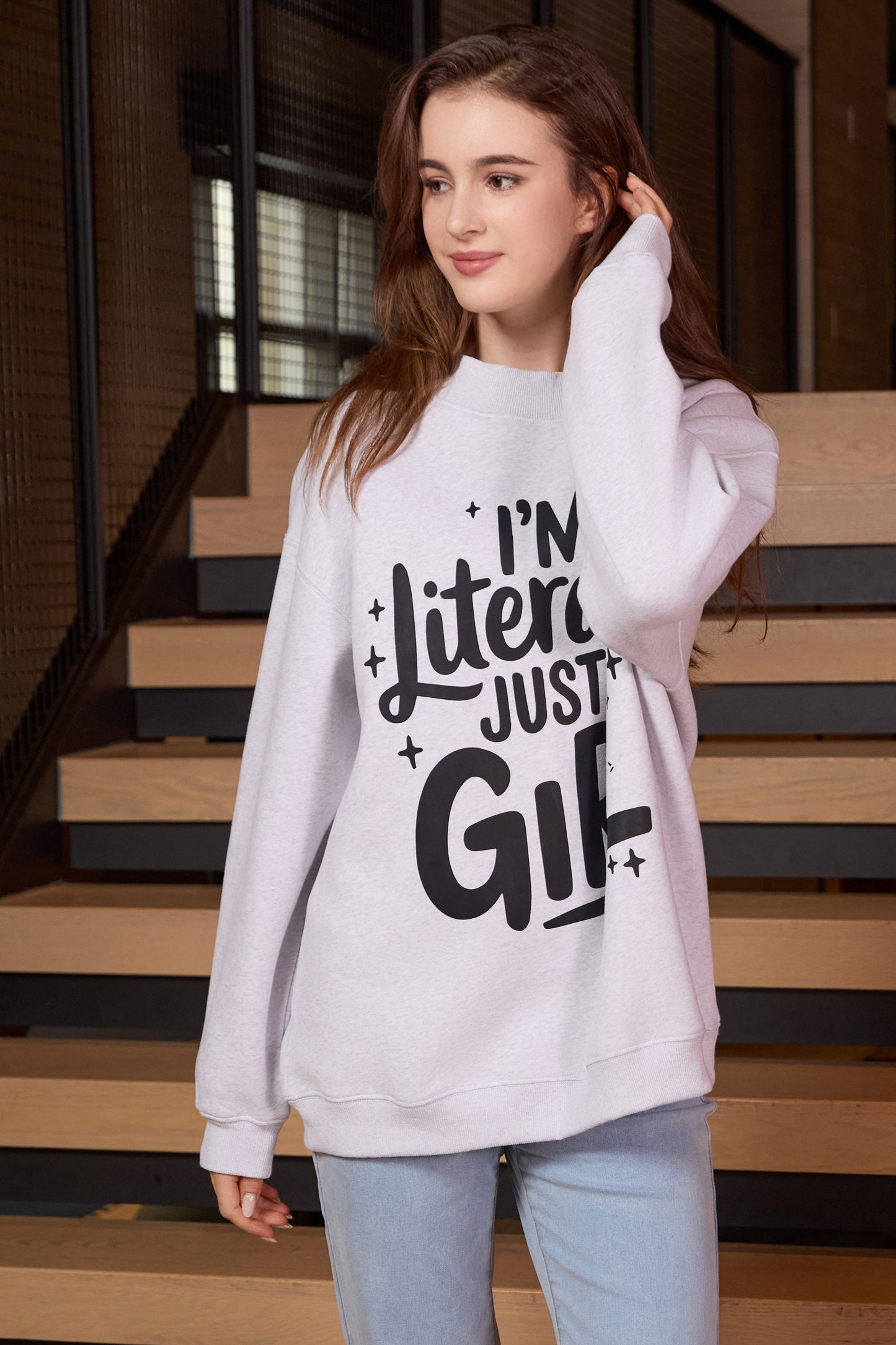 Just a Girl Statement Crewneck