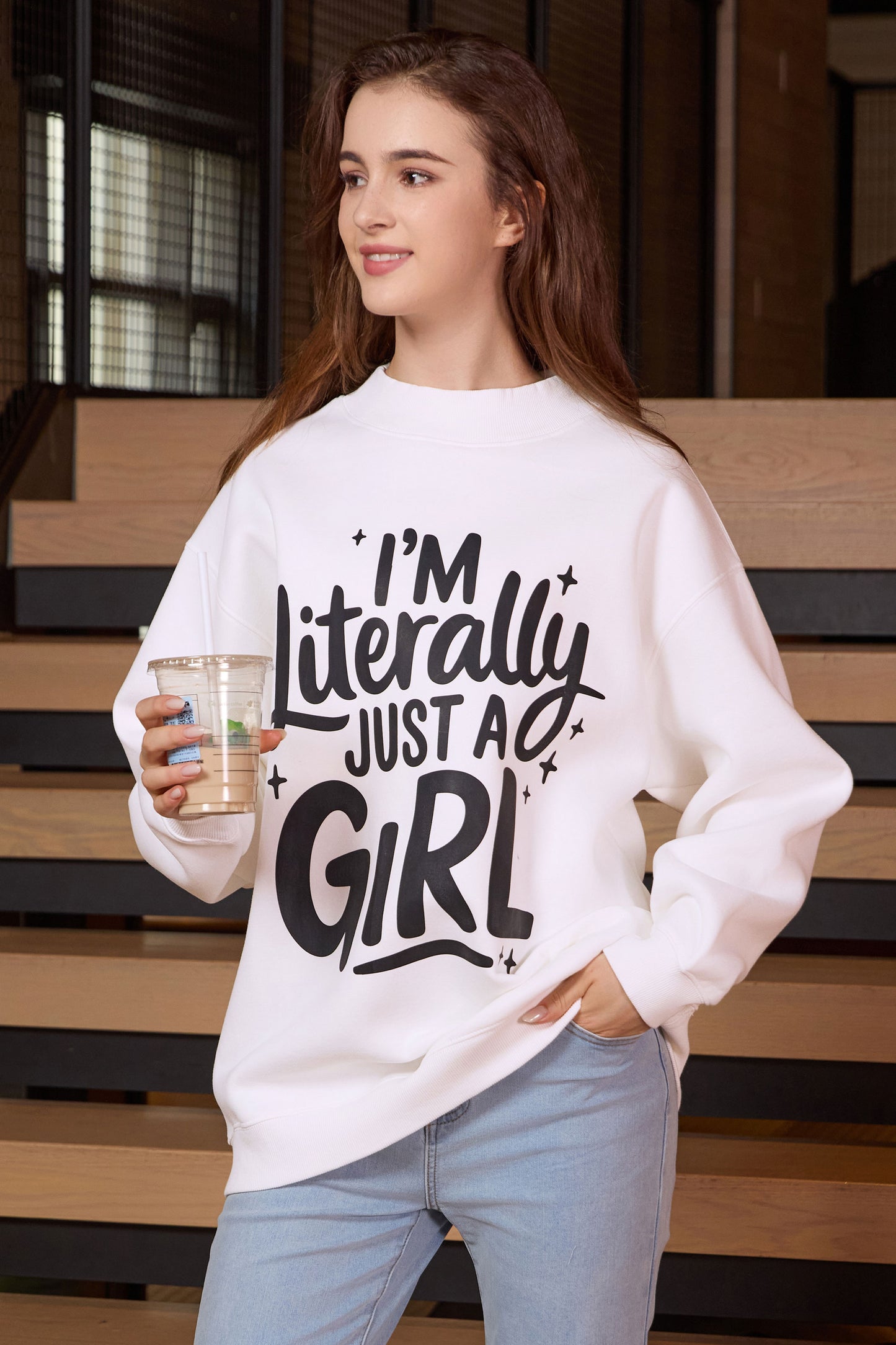 Just a Girl Statement Crewneck