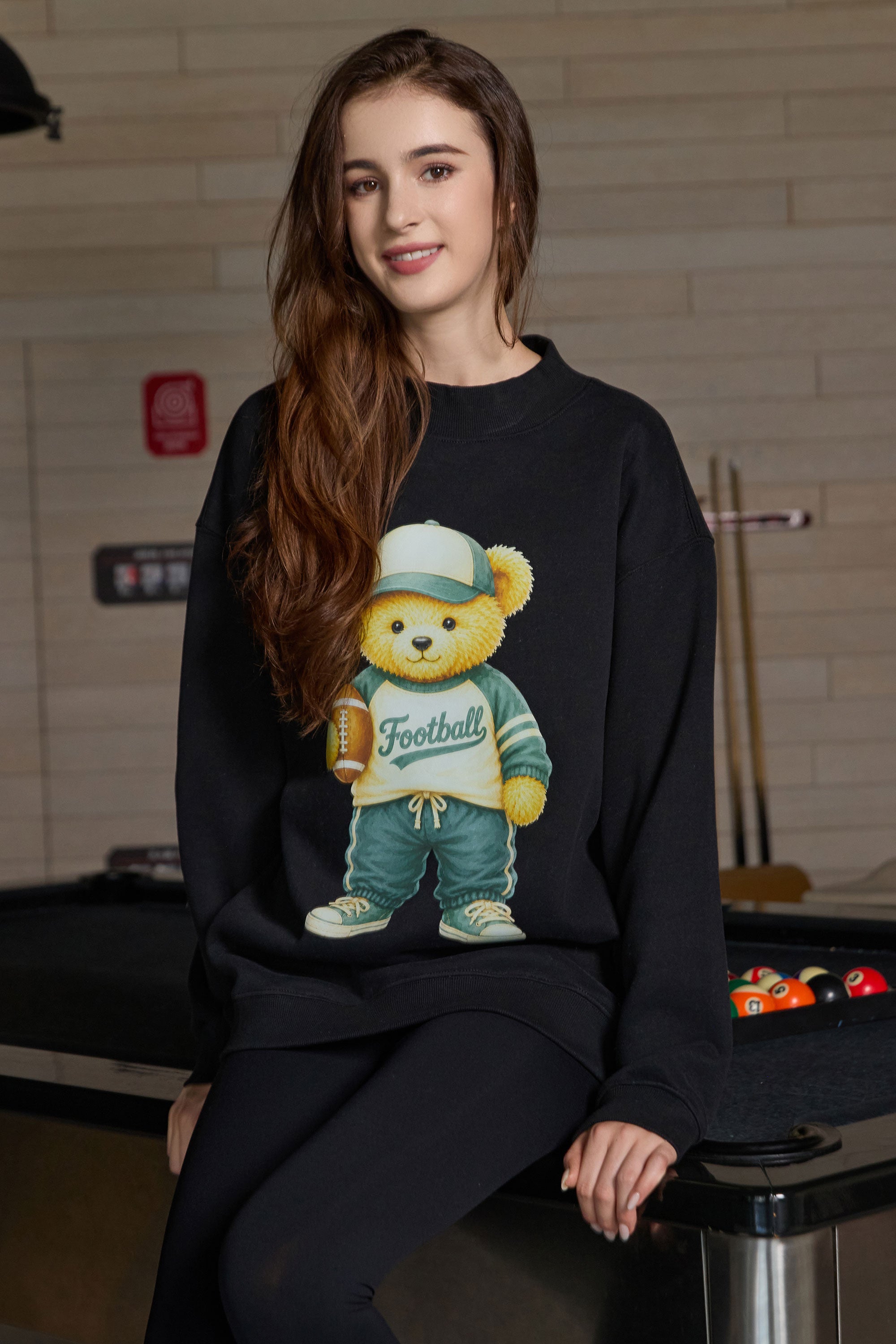 Football Teddy Mockneck sweatshirt