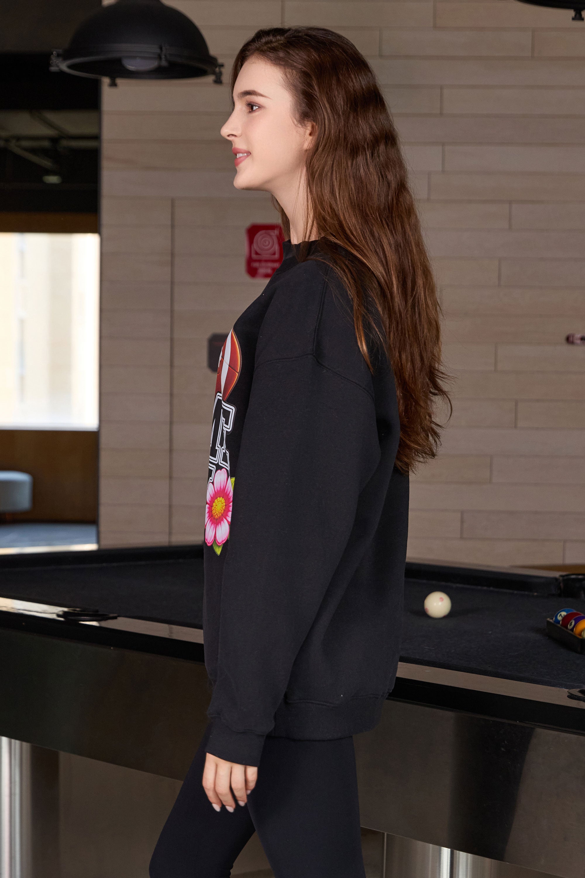 Floral Game Day Football Mockneck Sweatshirt