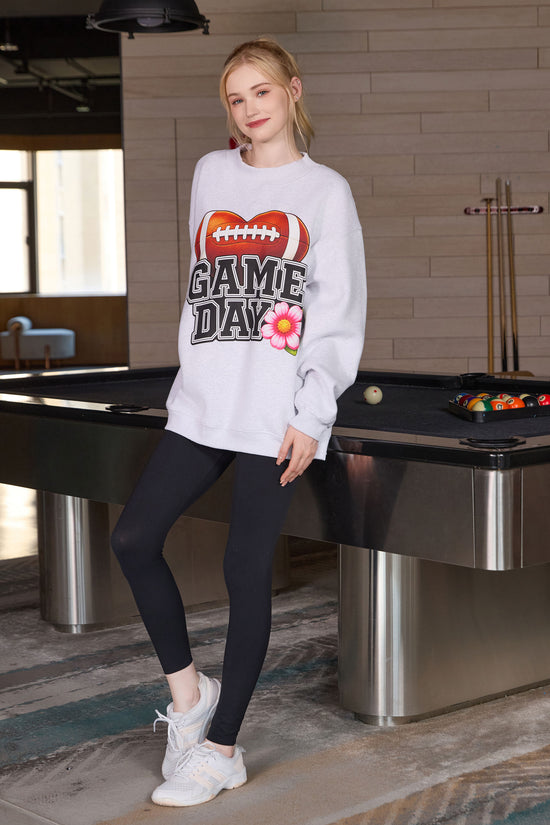 Floral Game Day Football Mockneck Sweatshirt
