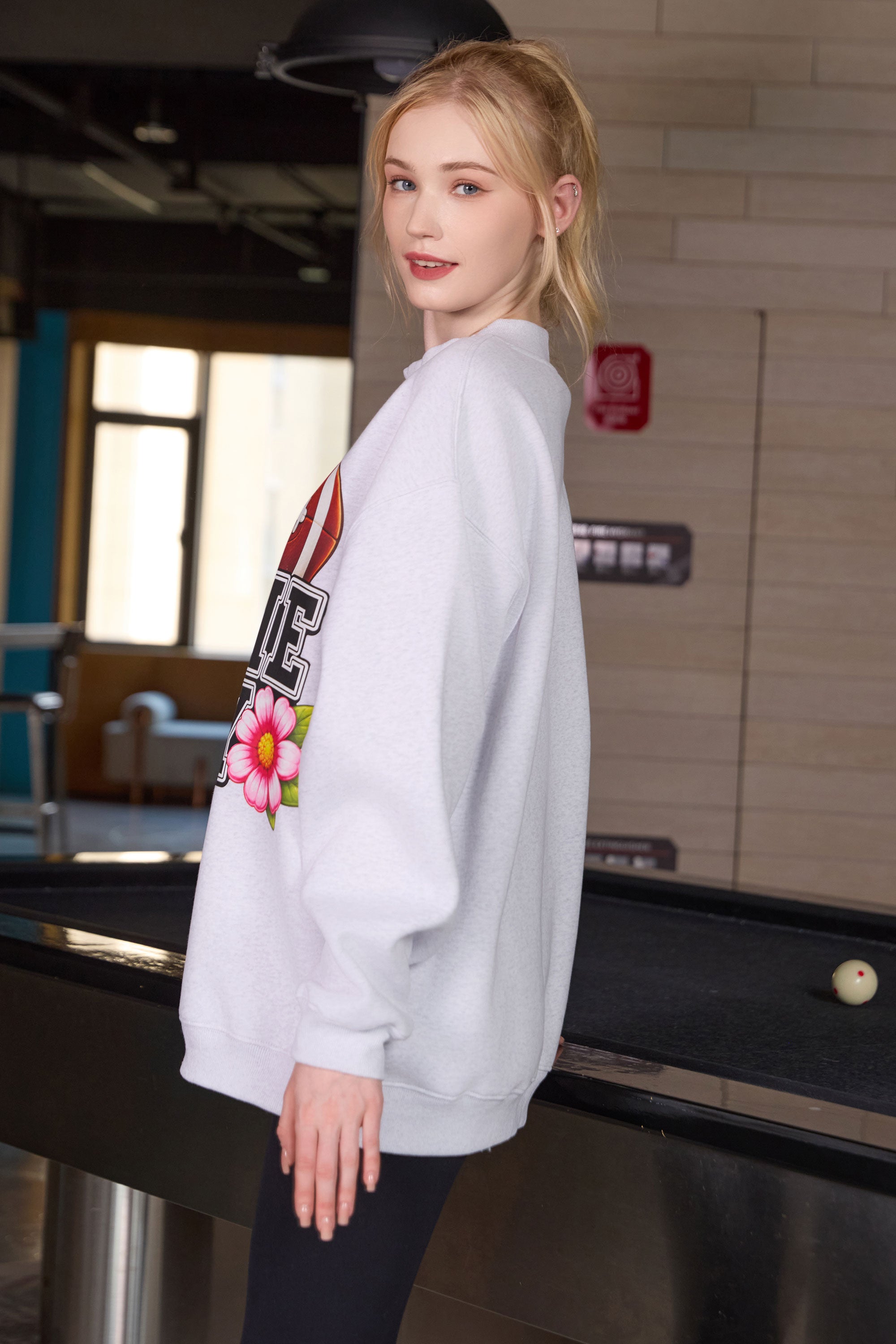 Floral Game Day Football Mockneck Sweatshirt