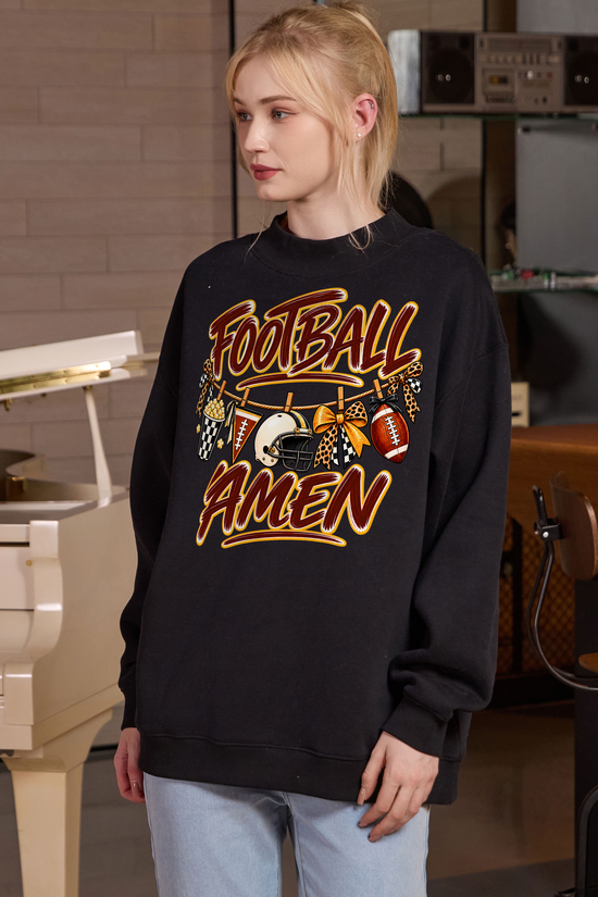 M004-G014 BLACK F2 — Football Laundry graphic on M004 black garment