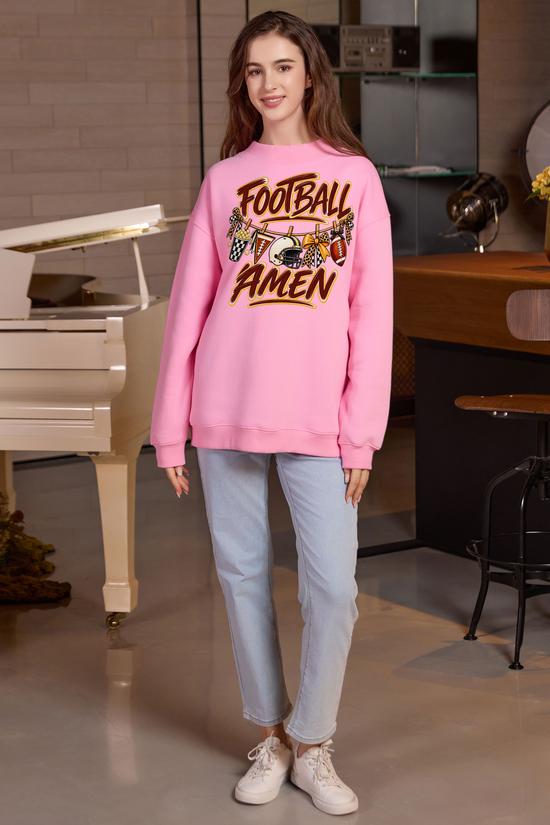 M004-G014 LIGHT-PINK A1 — Football Laundry graphic on M004 light pink garment