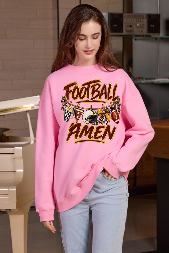 M004-G014 LIGHT-PINK F1 — Football Laundry graphic on M004 light pink garment