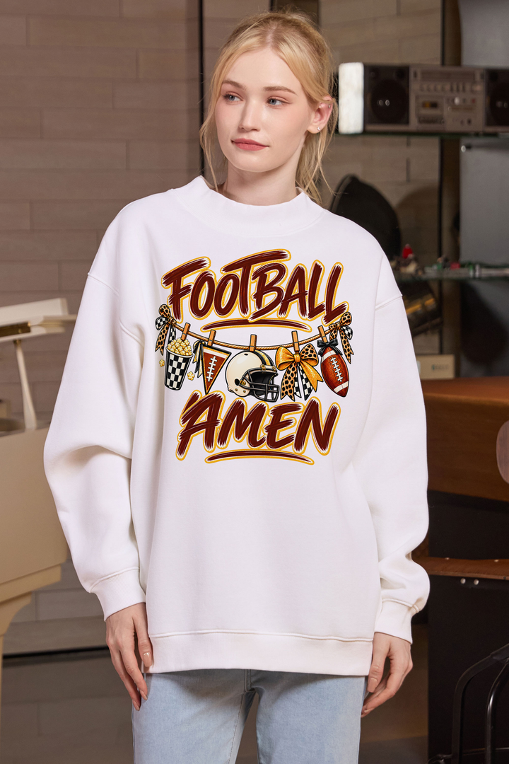 M004-G014 WHITE F1 — Football Laundry graphic on M004 white garment