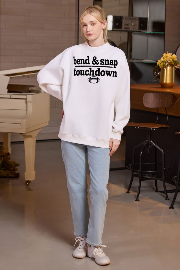 M004-G018 WHITE A1 — Bend and Snap graphic on M004 white garment