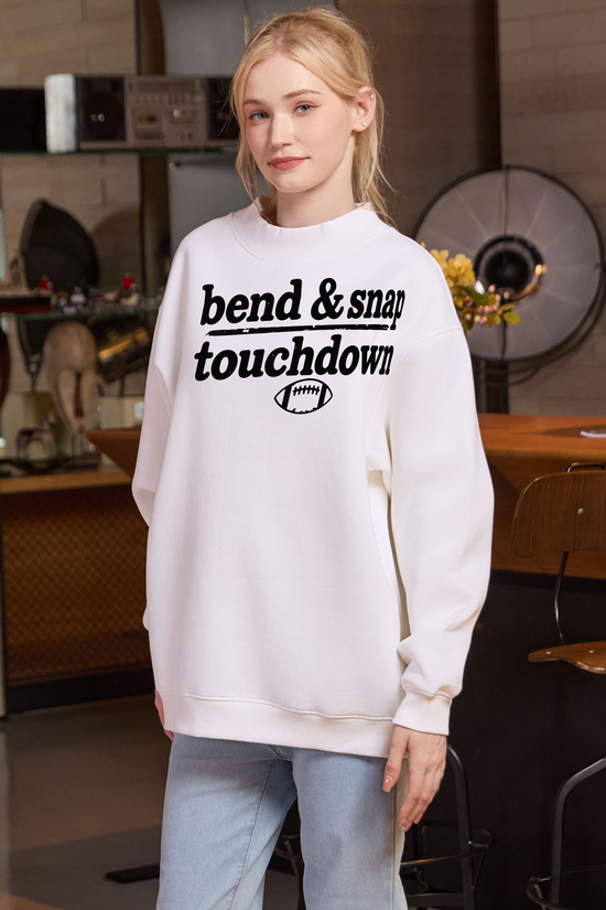 M004-G018 WHITE F2 — Bend and Snap graphic on M004 white garment