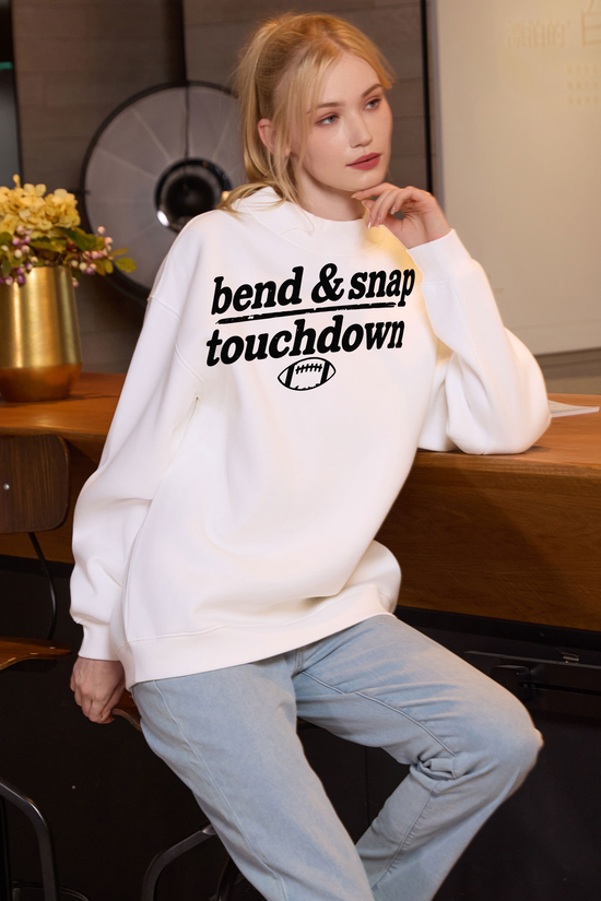 M004-G018 WHITE F3 — Bend and Snap graphic on M004 white garment