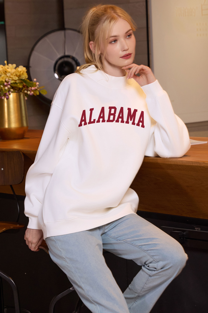 Alabama Collegiate Sweatshirt — white — front view 2