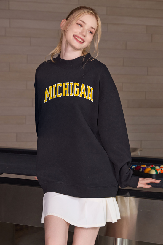 Michigan Collegiate Sweatshirt — black — front view 1