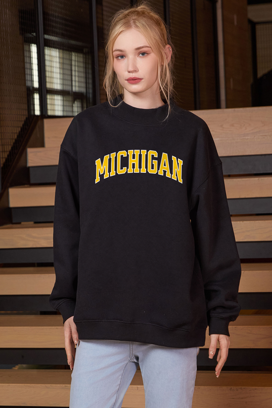 Michigan Collegiate Sweatshirt — black — front view 2
