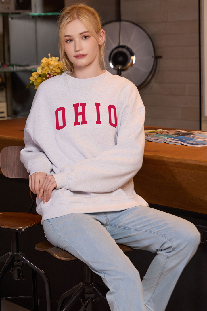 Ohio Collegiate Sweatshirt — heather grey — front view 1
