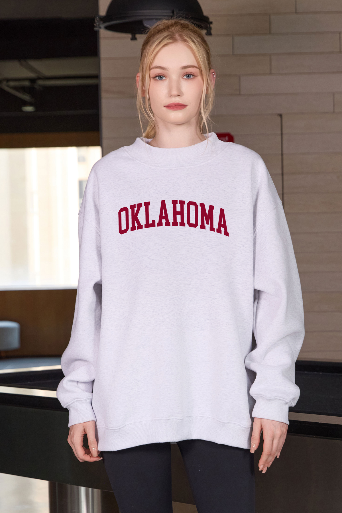 Oklahoma Collegiate Sweatshirt — heather grey — front view 1