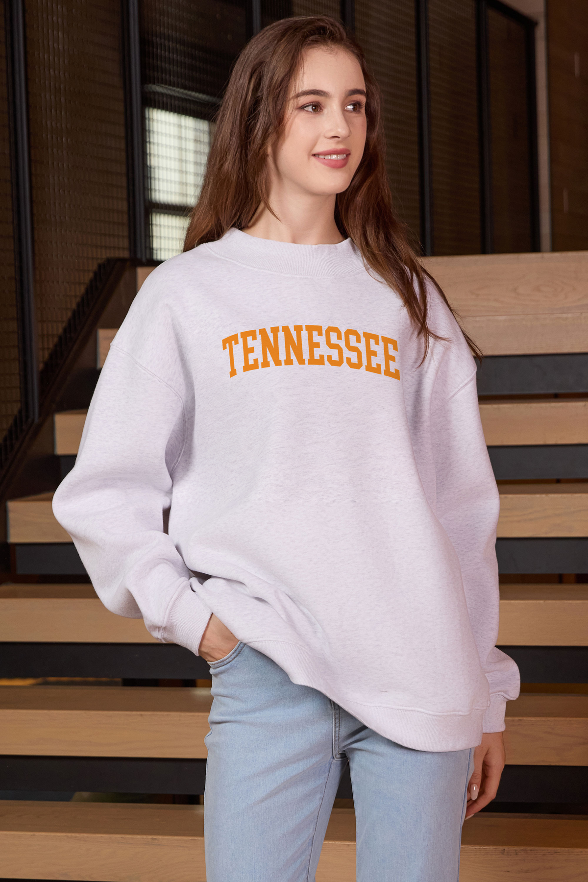 Tennessee Collegiate Sweatshirt — heather grey — front view 3