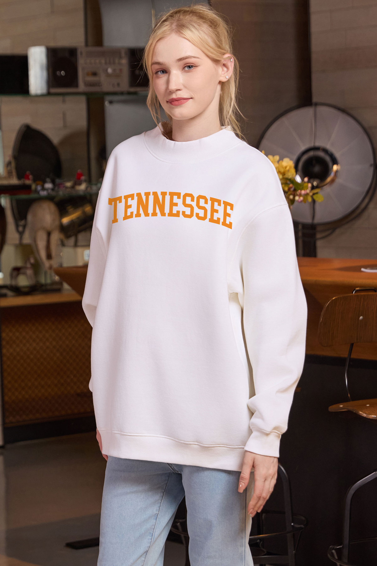 Tennessee Collegiate Sweatshirt — white — front view 1