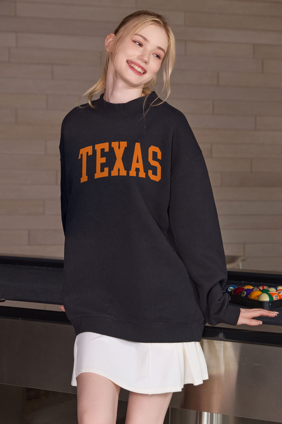 Texas Collegiate Sweatshirt — black — front view 2
