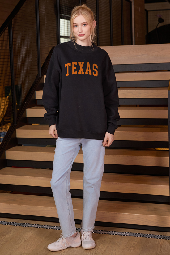 Texas Collegiate Sweatshirt — black — front view 3