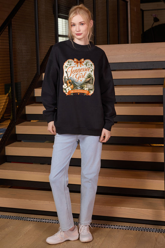 Tennessee Girl Illustrated Sweatshirt in black — model view 2.