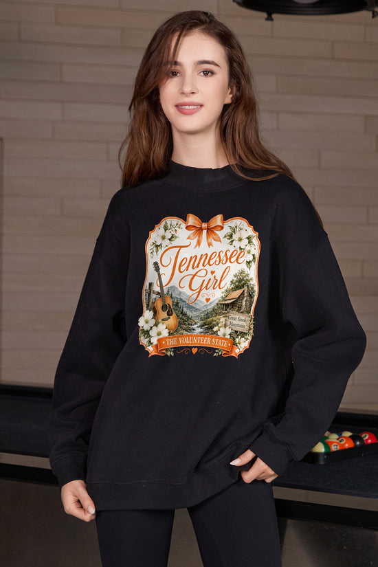 Tennessee Girl Illustrated Sweatshirt in black — model view 3.