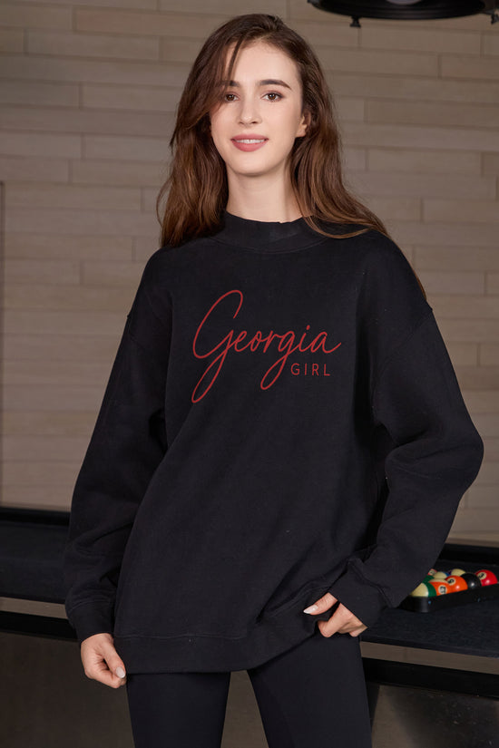 Georgia Girl Lettering Sweatshirt in black — model view 1.