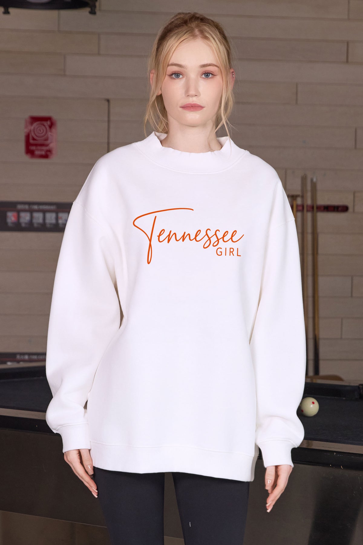 Tennessee Girl Lettering Sweatshirt in white — model view 2.
