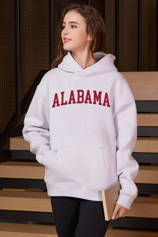 Alabama Collegiate Hoodie — heather grey — front view 2