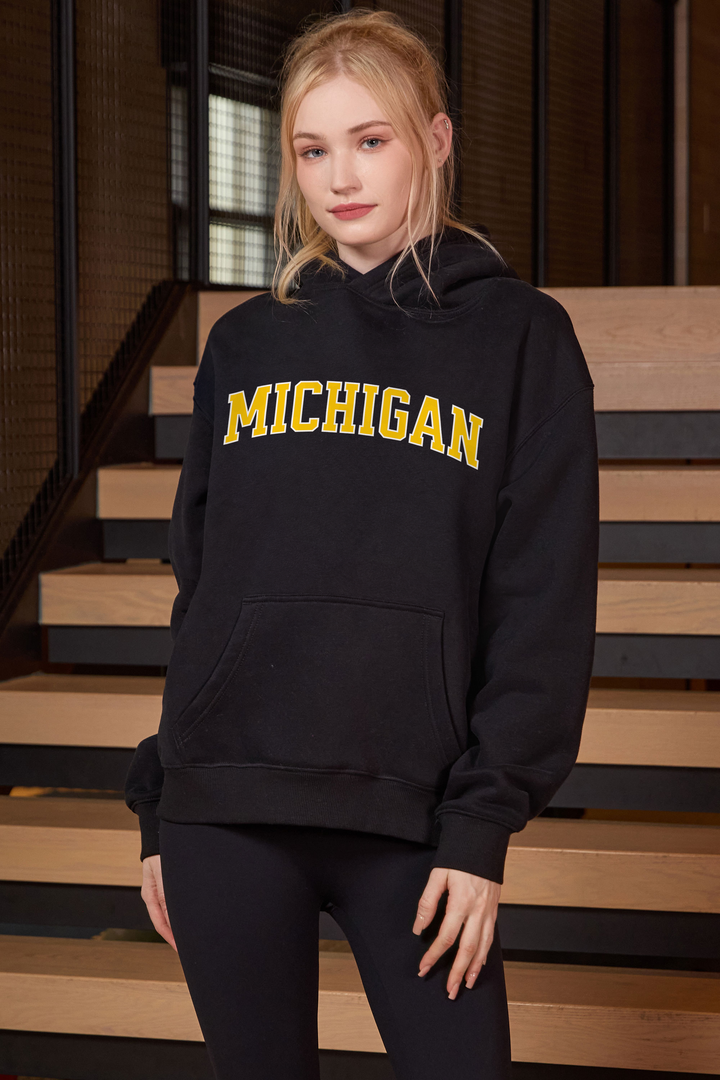 Michigan Collegiate Hoodie — black — front view 1
