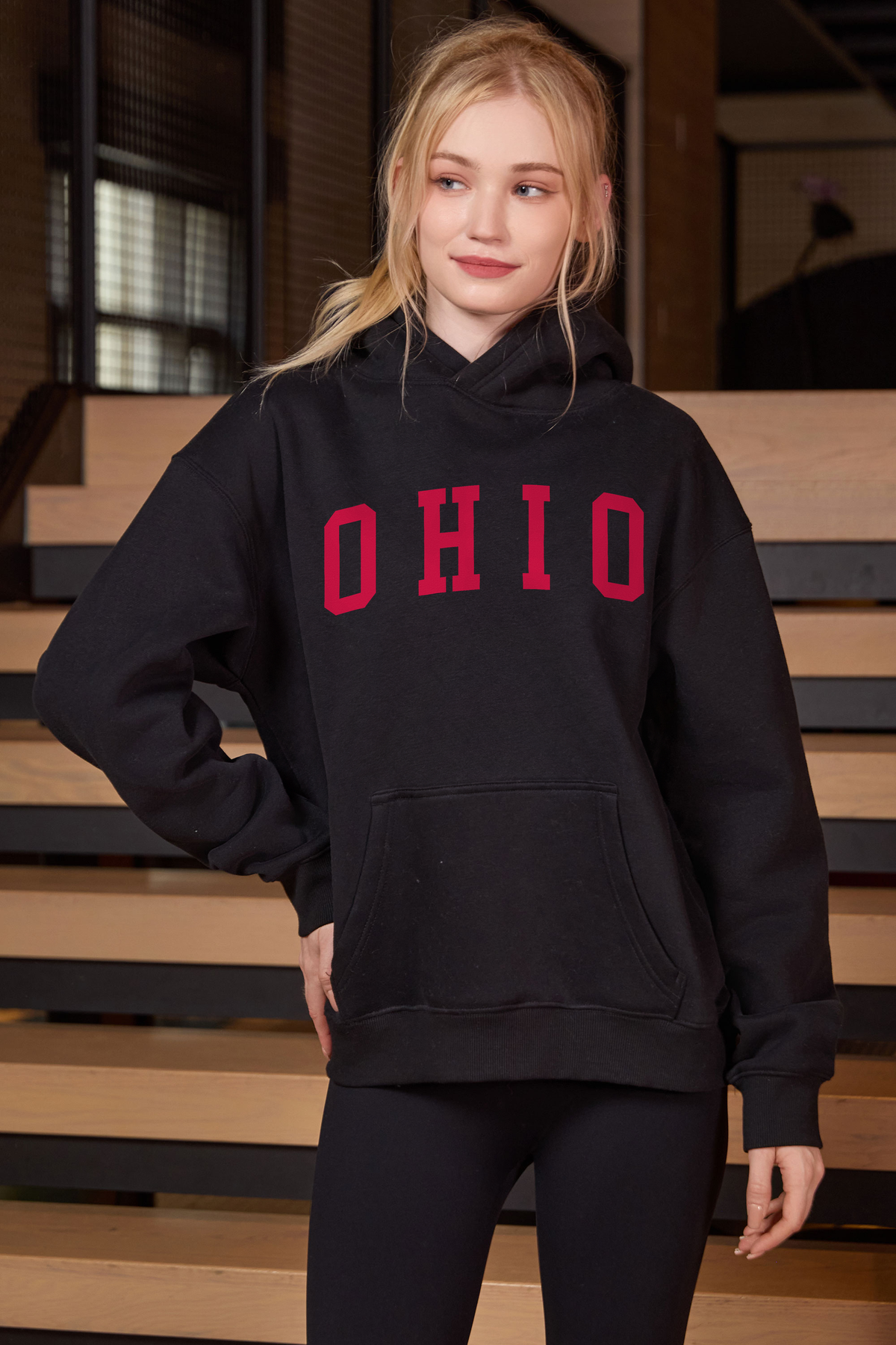 Ohio Collegiate Hoodie — black — front view 2