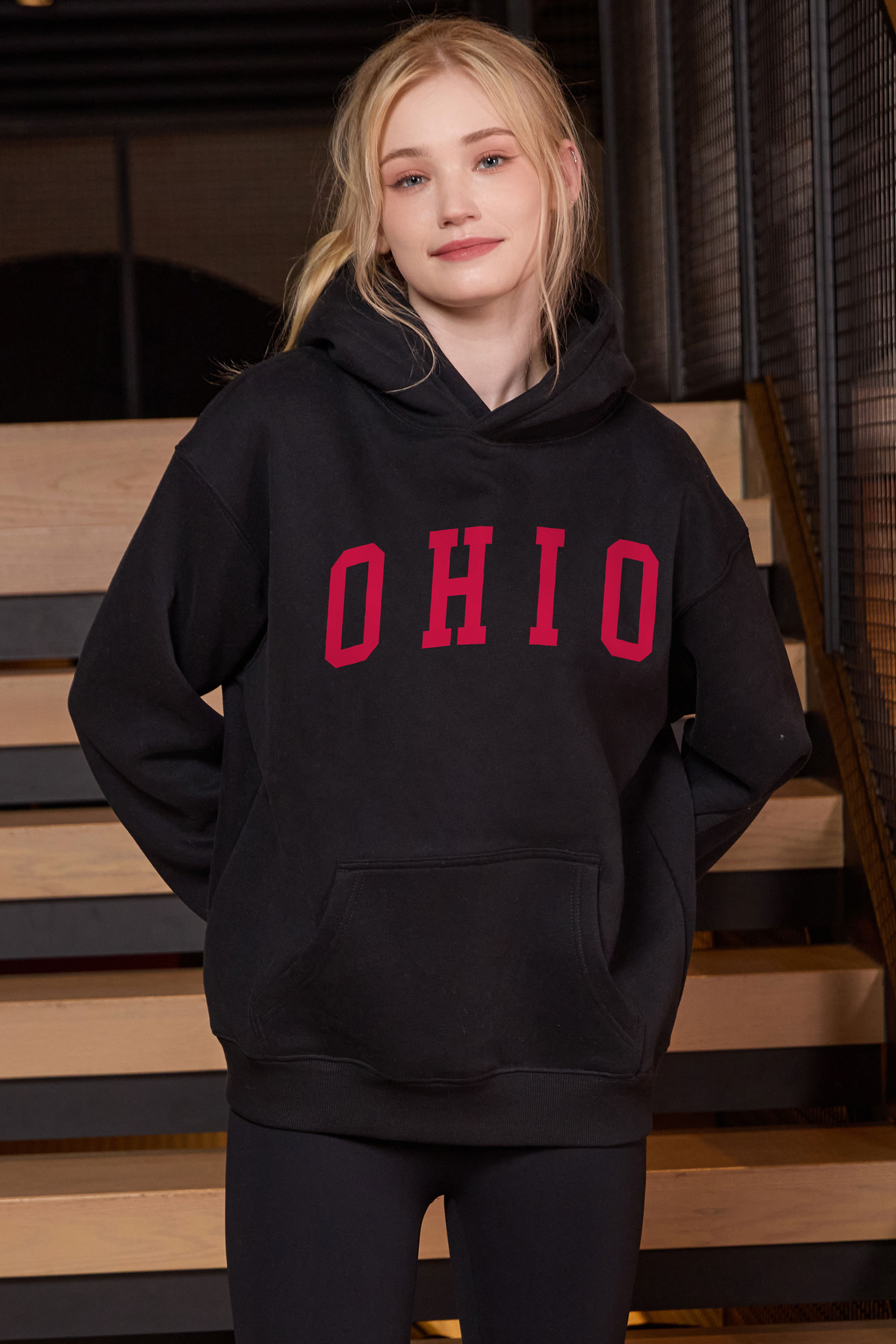 Ohio Collegiate Hoodie — black — front view 3