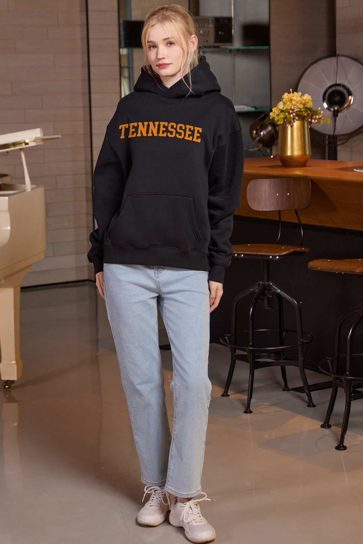 Tennessee Collegiate Hoodie — black — front view 3