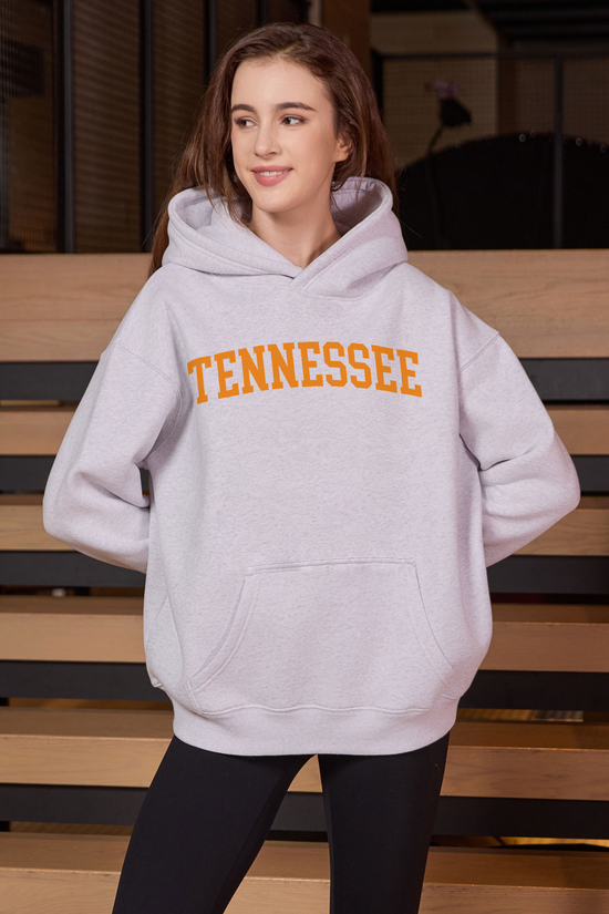 Tennessee Collegiate Hoodie — heather grey — front view 1