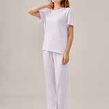 Airy soft loose fit top & wide pants set