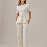 Airy soft loose fit top & wide pants set
