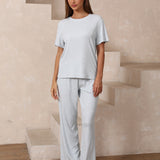 Airy soft loose fit top & wide pants set