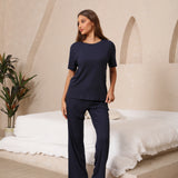 Airy soft loose fit top & wide pants set
