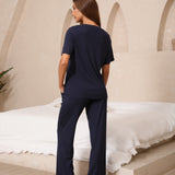 Airy soft loose fit top & wide pants set