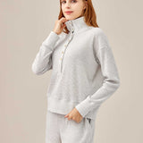 Waffled Henley Pullover Set