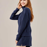 Waffled Henley Pullover Set