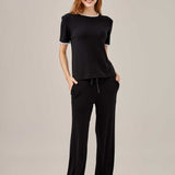 Scalloped trim two-piece set