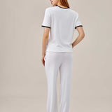 Scalloped trim two-piece set