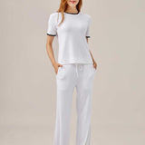 Scalloped trim two-piece set