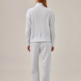Waffled henley pullover & pants set