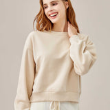 Two Soft Crew Neck Sweatshirt - Latte