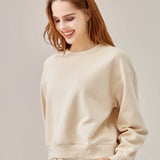Two Soft Crew Neck Sweatshirt - Latte