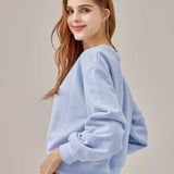 Two Soft Crew Neck Sweatshirt - Light Blue