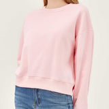 Two Soft Crew Neck Sweatshirt - Pink